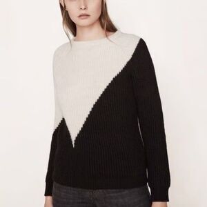 Maje Monument Ribbed Knit Sweater Jumper Alpaca Wool Crewneck Size 2/ US M